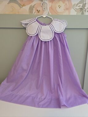 The proper peony 4t purple tulip smocked dress heirloom
